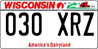 WI license plate 030XRZ