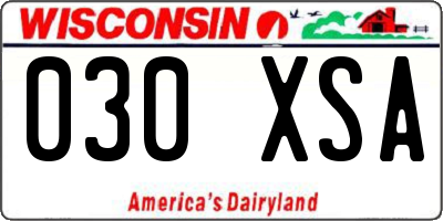 WI license plate 030XSA