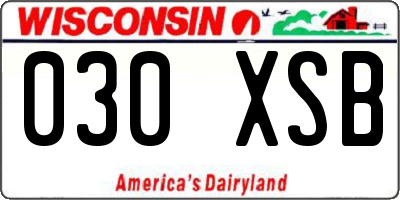 WI license plate 030XSB