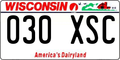 WI license plate 030XSC