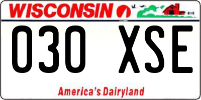 WI license plate 030XSE
