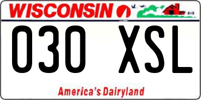 WI license plate 030XSL