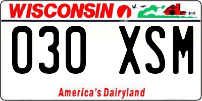 WI license plate 030XSM