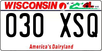 WI license plate 030XSQ