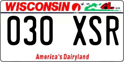 WI license plate 030XSR