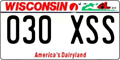 WI license plate 030XSS