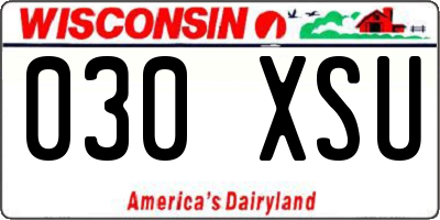 WI license plate 030XSU