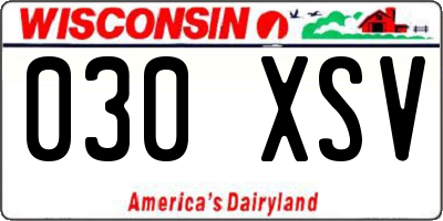 WI license plate 030XSV