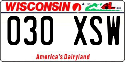 WI license plate 030XSW