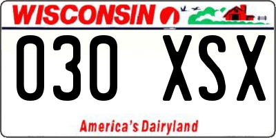 WI license plate 030XSX