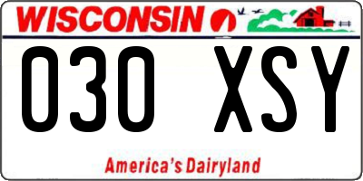 WI license plate 030XSY