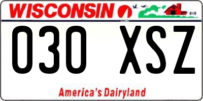 WI license plate 030XSZ
