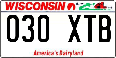 WI license plate 030XTB