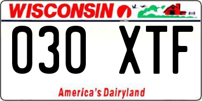 WI license plate 030XTF