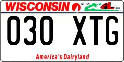 WI license plate 030XTG