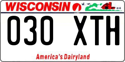 WI license plate 030XTH