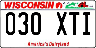 WI license plate 030XTI
