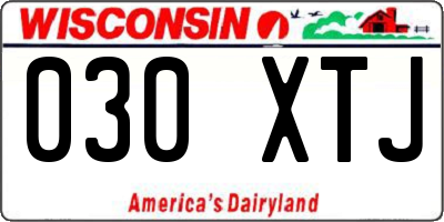 WI license plate 030XTJ