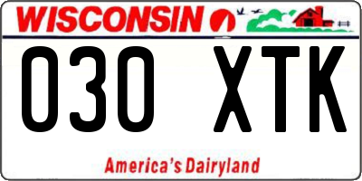 WI license plate 030XTK