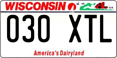 WI license plate 030XTL