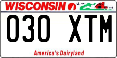 WI license plate 030XTM