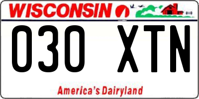 WI license plate 030XTN