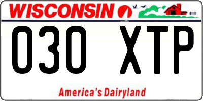 WI license plate 030XTP