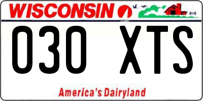 WI license plate 030XTS