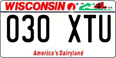 WI license plate 030XTU
