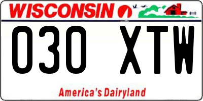 WI license plate 030XTW