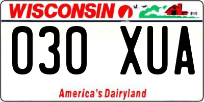 WI license plate 030XUA