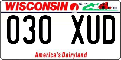 WI license plate 030XUD