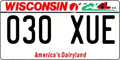 WI license plate 030XUE