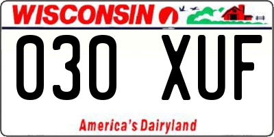 WI license plate 030XUF