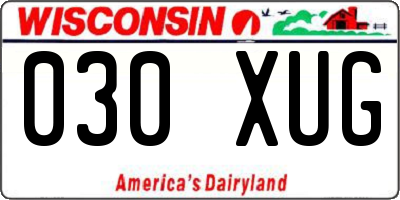 WI license plate 030XUG