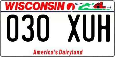 WI license plate 030XUH