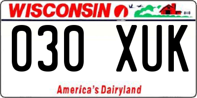 WI license plate 030XUK