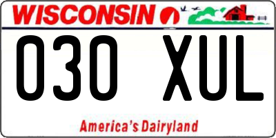 WI license plate 030XUL