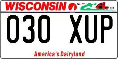 WI license plate 030XUP