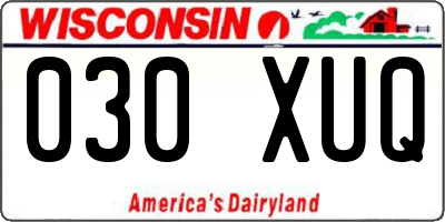 WI license plate 030XUQ