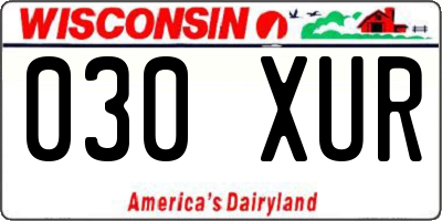 WI license plate 030XUR
