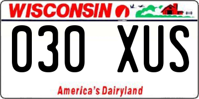 WI license plate 030XUS
