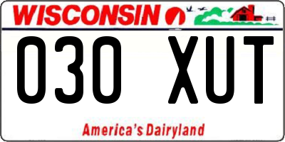 WI license plate 030XUT
