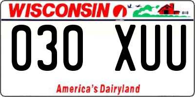 WI license plate 030XUU