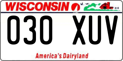 WI license plate 030XUV