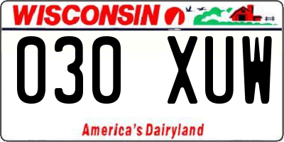 WI license plate 030XUW