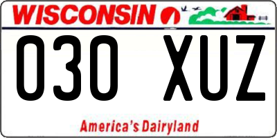 WI license plate 030XUZ