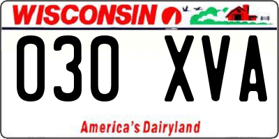 WI license plate 030XVA