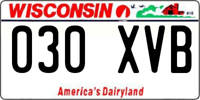 WI license plate 030XVB