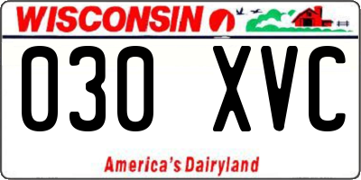 WI license plate 030XVC